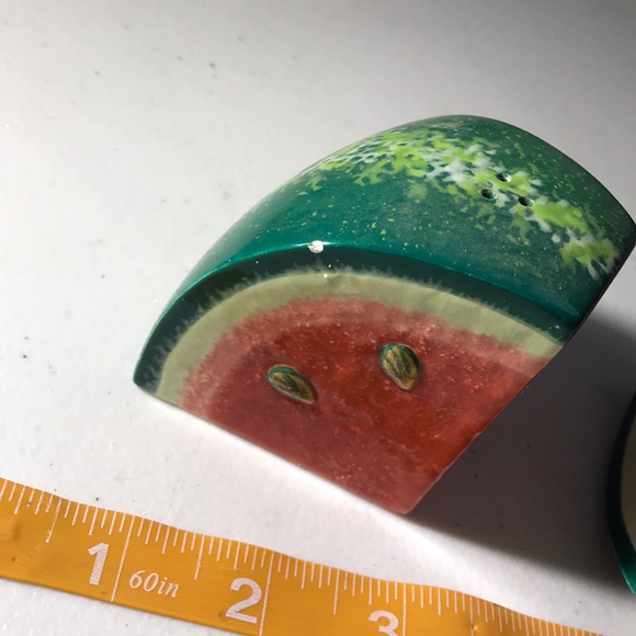 Watermelon Salt and Pepper Shakers Ceramic - Picture 4 of 4
